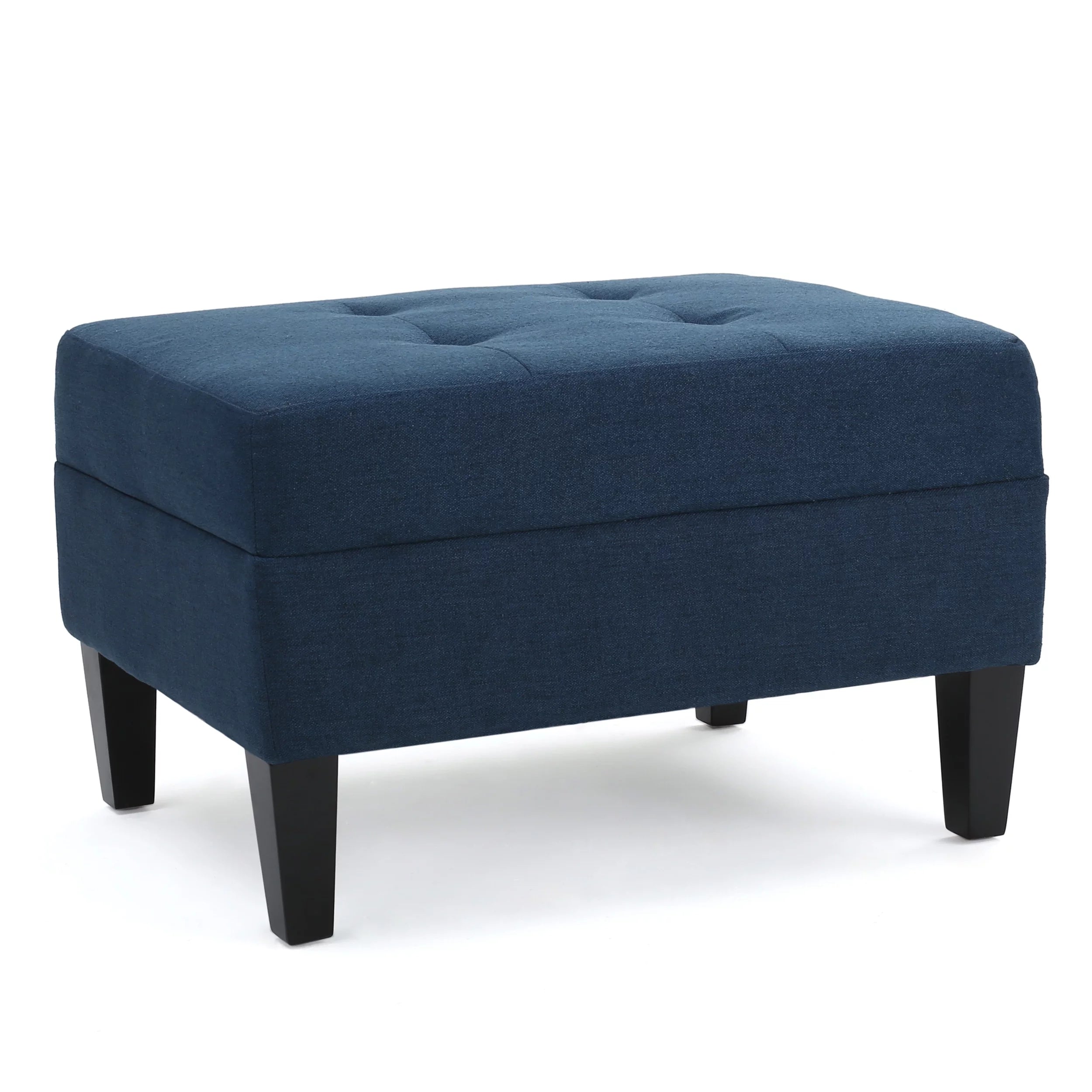 Rectangular Fabric Ottoman, Dark Blue H71131