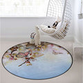 Grey Charcoal Bamboo Chair Mat Diameter 43.3 in H313