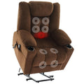 Brown Dual Motor Power Lift Recliner with Massage and Heat G71077