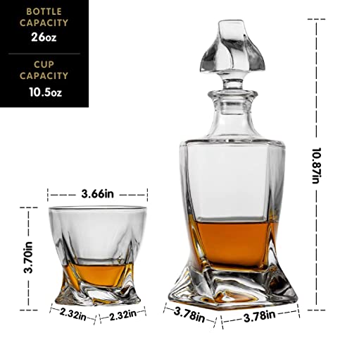 Whiskey Decanter Set with 4 Glasses in Gift Box B9782