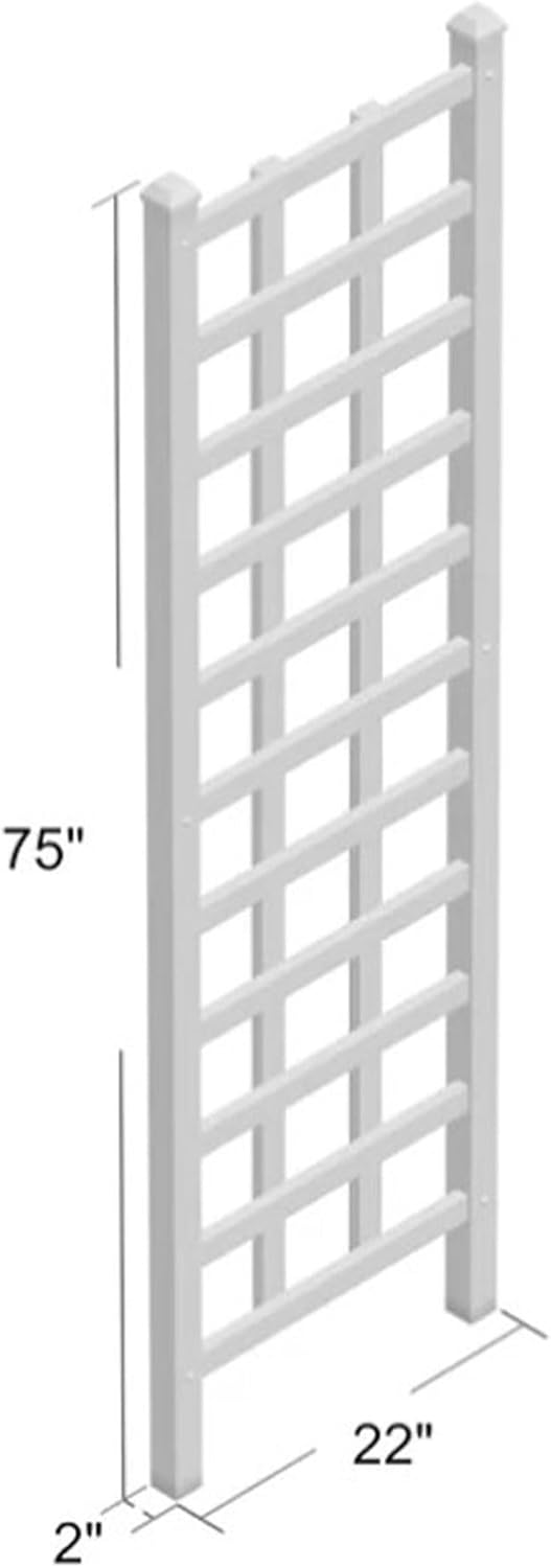 White PVC Vinyl Garden Patio Trellis with Ground Anchors R9810