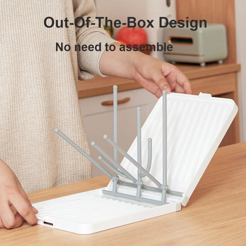 Foldable Bottle Drying Rack with Tray W1001