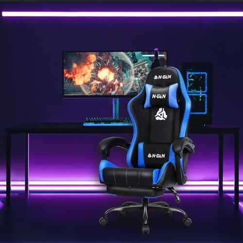 Black Ergonomic High Back Gaming Chair with Footrest W178