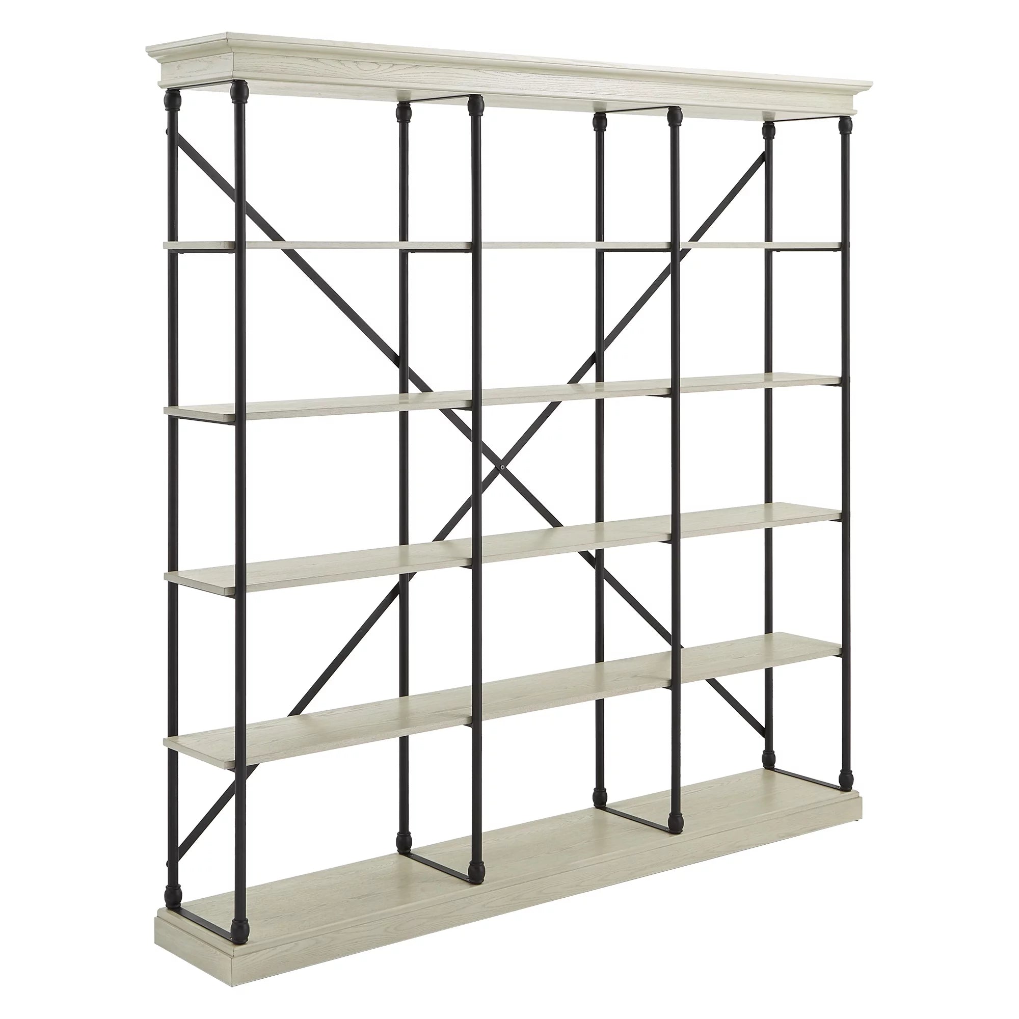 Ivory/Black 5 Shelf Bookcase H99533