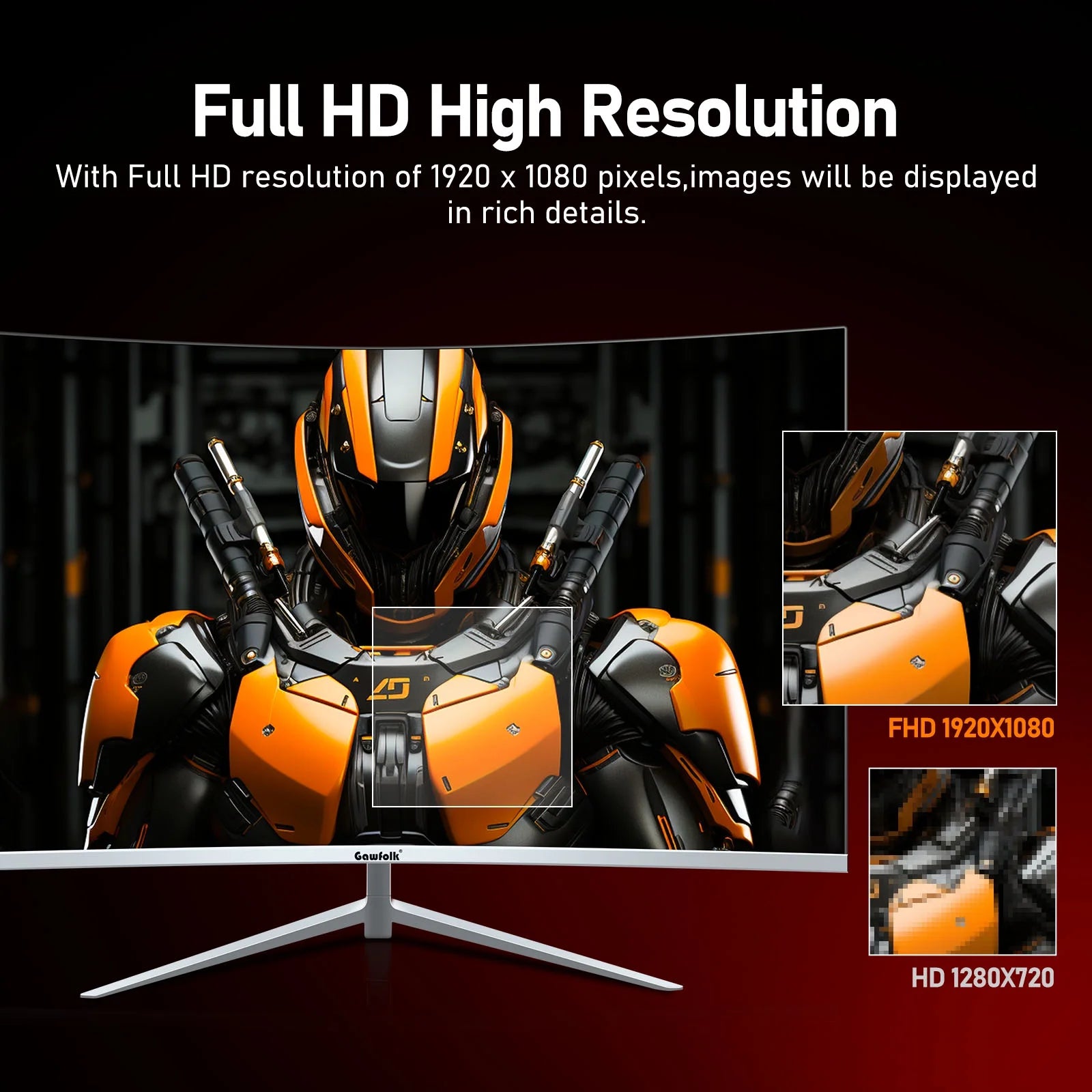 27 Inch Curved Monitor 100hz White FHD 1080P 1800R Frameless Built-in Speakers HDMI L6532
