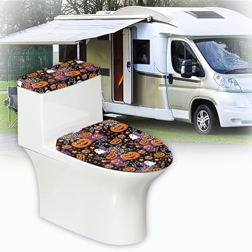 Christmas Trees Toilet Lid Cover and Toilet Tank Cover Set Stretch Seat Covers M413