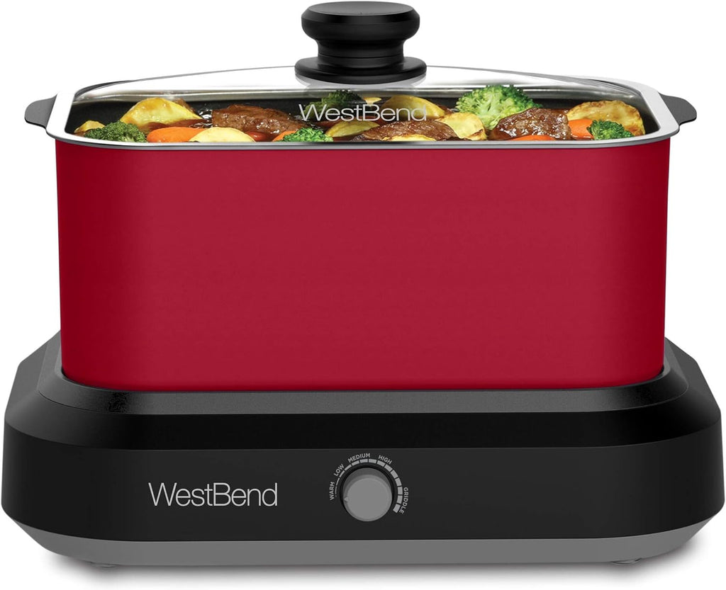 6-Quart Red Non-stick Slow Cooker N4338