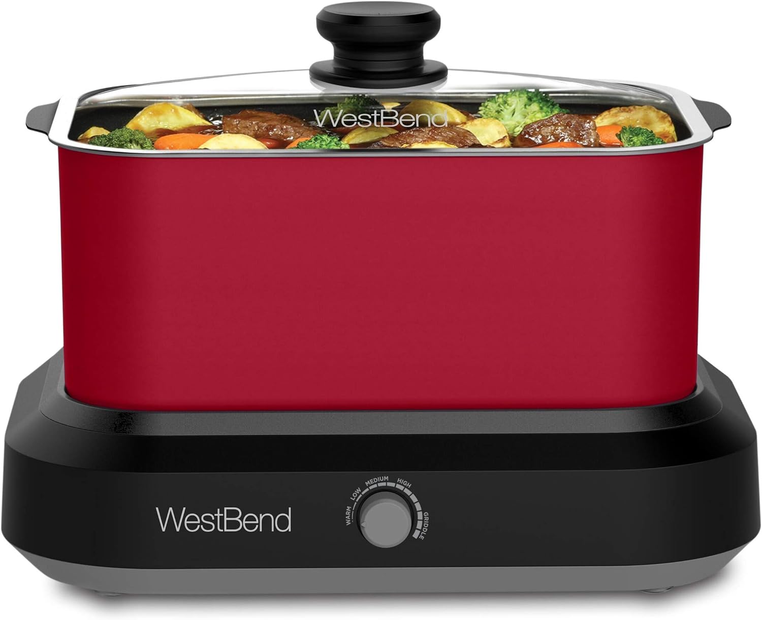 6-Quart Red Non-stick Slow Cooker N4338
