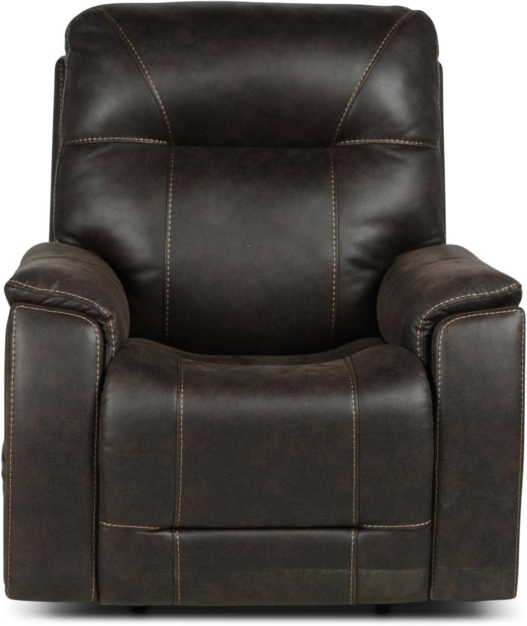 Saddle Brown Leatherette Power Recliner Chair O6811