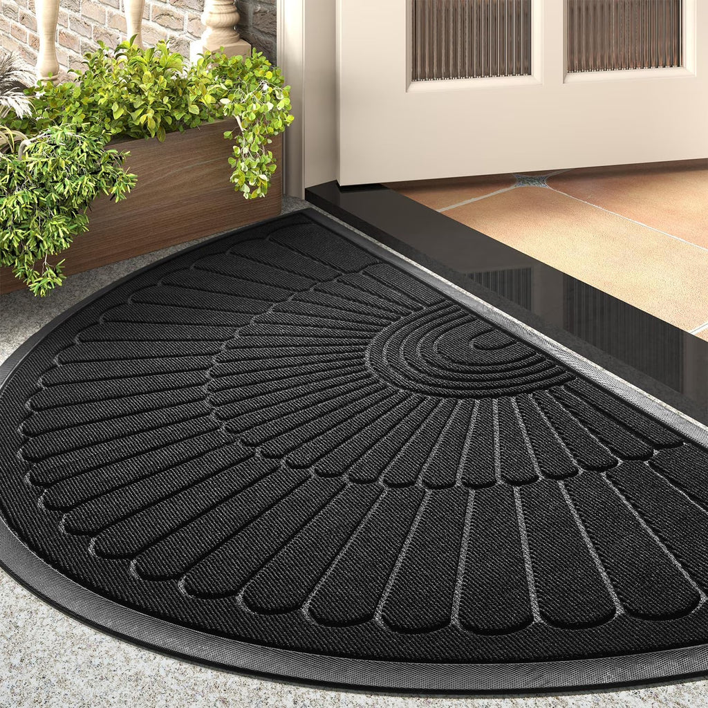 Black 24”x47” Durable Rubber Non Slip Door Mat M8733