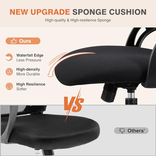Pink Ergonomic High-Back Mesh Desk Chair with Wheels W189685