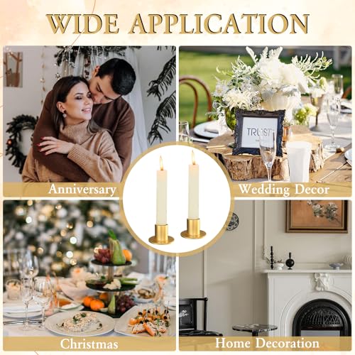 36 Pcs Gold Metal Taper Candle Holders D39541
