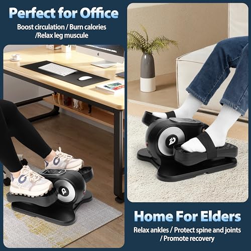 Under Desk Elliptical Machine with Remote, 12 Speed Levels, Quiet Portable Machine I19866