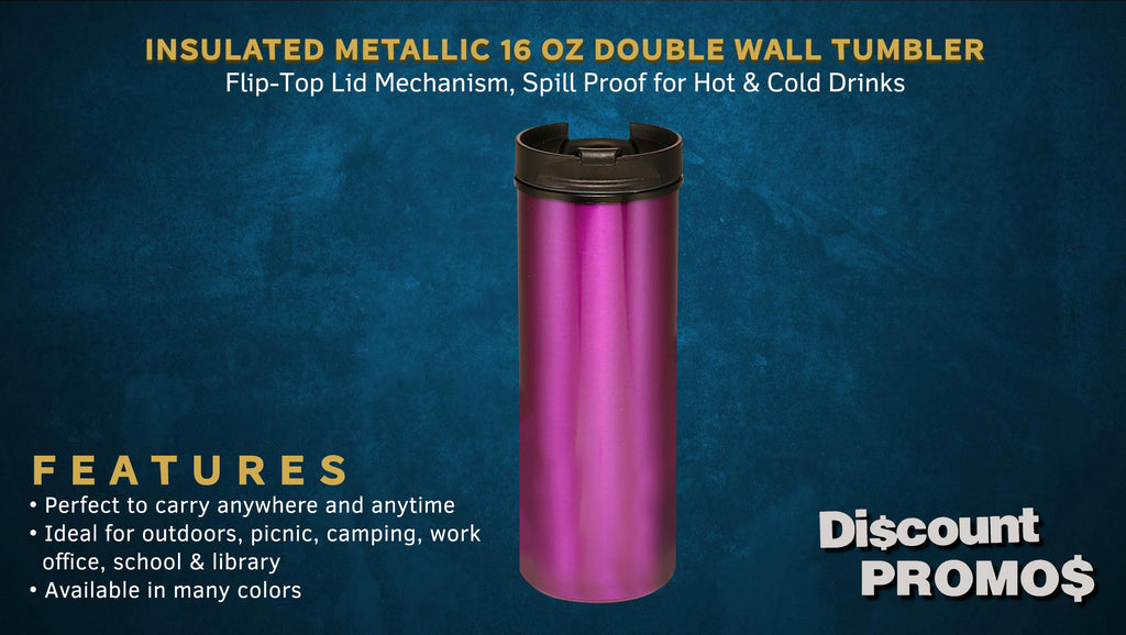 16 Oz Double Wall Tumbler Purple 10 Pack E8318