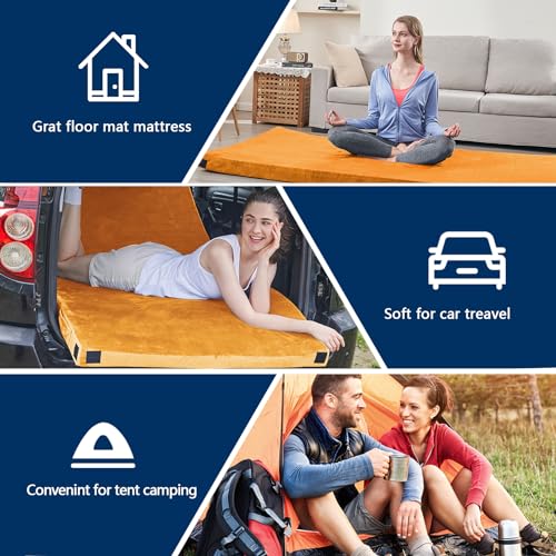 Memory Foam Camping Mattress Pad with Travel Bag W19591