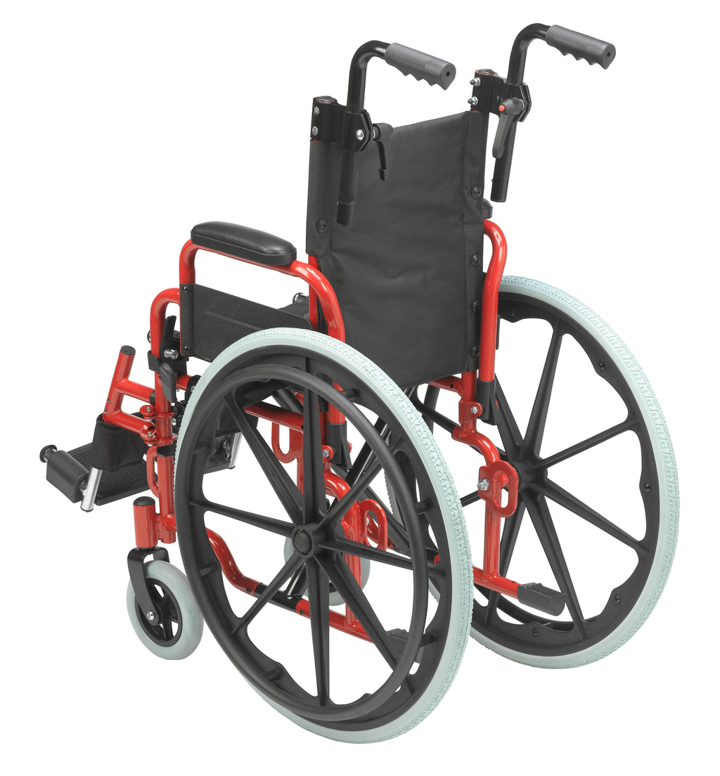 Pediatric Folding Wheelchair 12x22 Fire Truck Red U77777