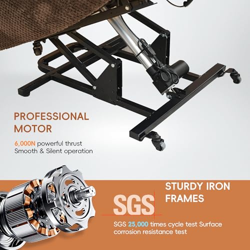Brown Dual Motor Power Lift Recliner with Massage and Heat G71077
