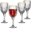 Set of 4 Wine Glass with Gold Rim T7980