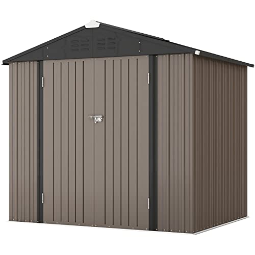 3 x 3 FT Grey Outdoor Storage Shed with Sloping Roof and Single Lockable Door O160391