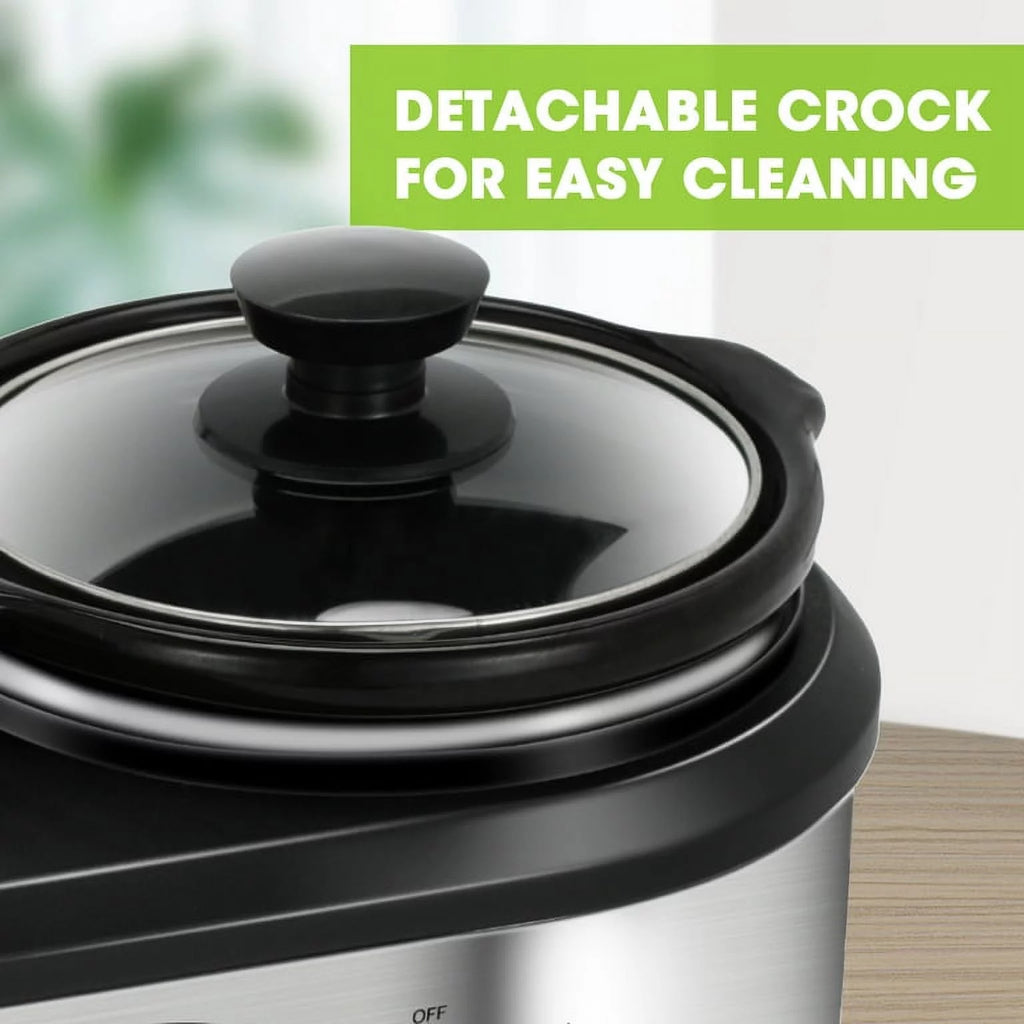 2.5QT Dual Pot Slow Cooker With Adjustable Temp Stainless Steel Removable Pots R56105