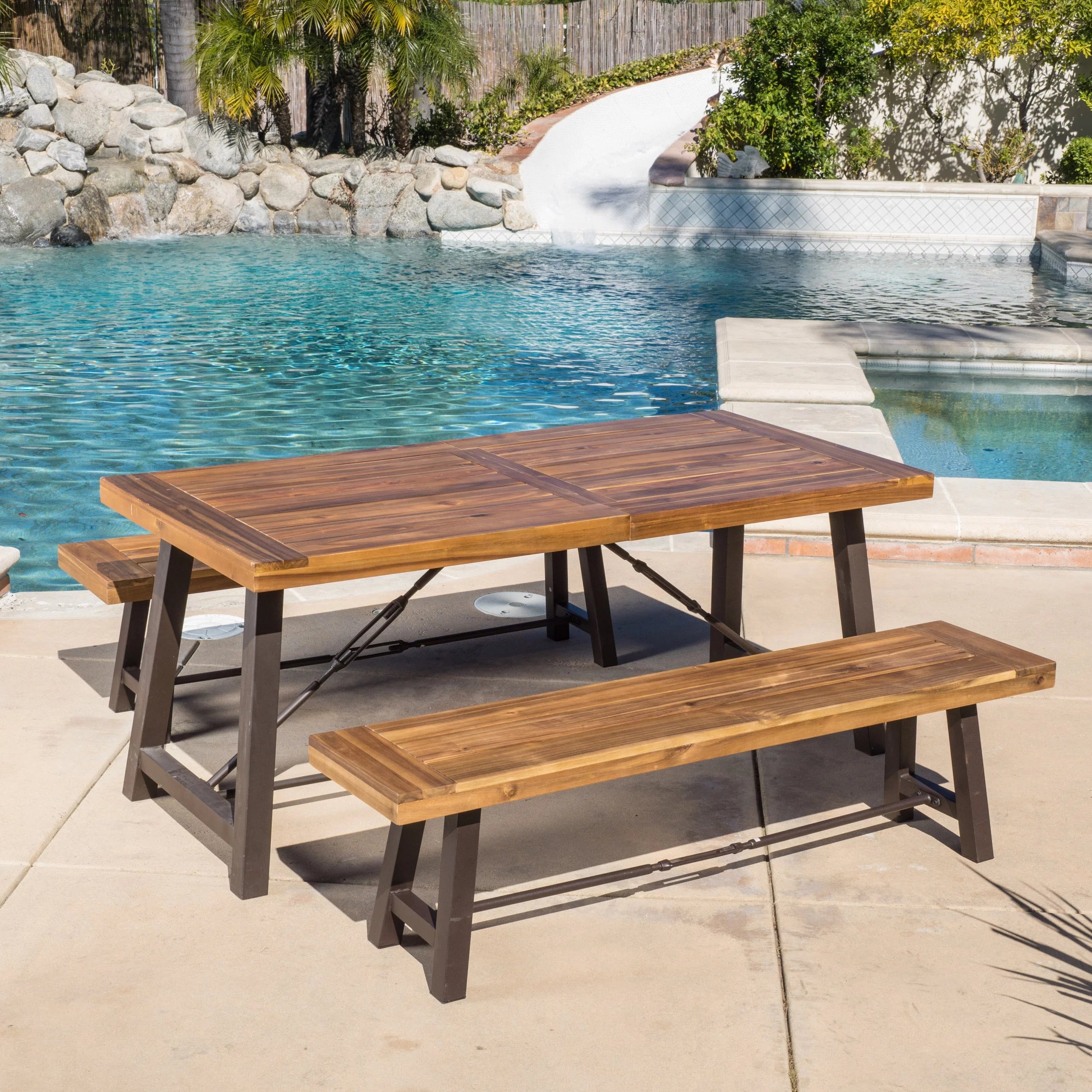 3-Piece Acacia Wood Picnic Table A27159
