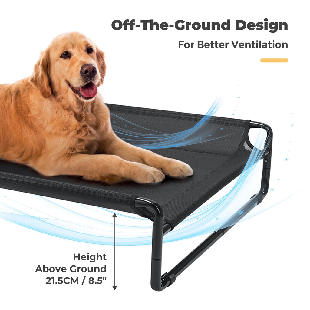 Black Elevated Dog Bed with Washable Mesh X988331