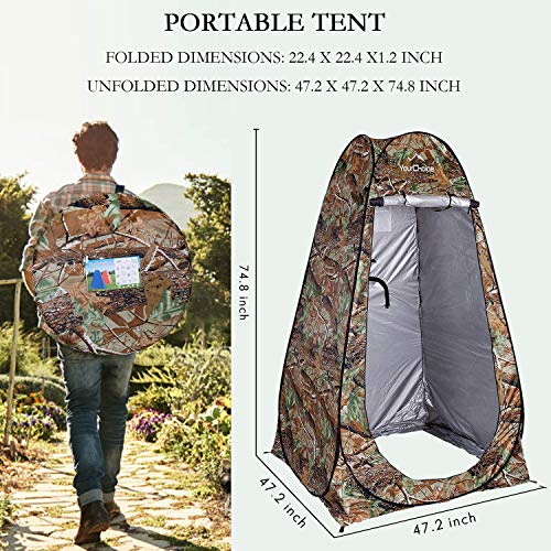 Privacy Tent Pop Up Shower Changing Toilet Tent Portable Camping Privacy Shelters Room 6.2 FT Tall with Carrying Bag X639156