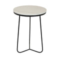 Metal Marble Top Plant Stand in White F61198