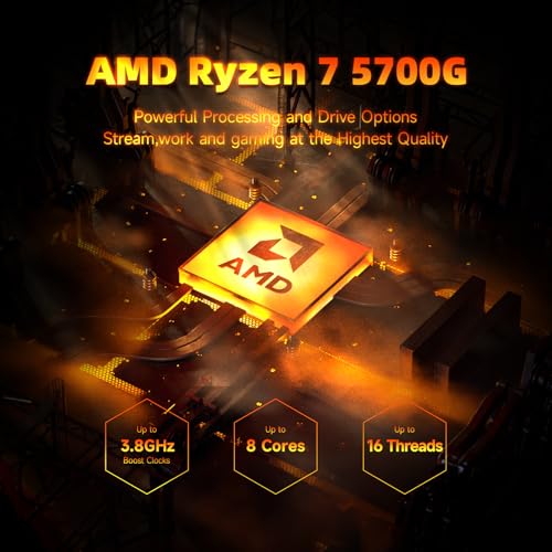 AMD Ryzen7 5700G 3.8GHz 1TB NVME SSD 16GB DDR4 RAM 3200 550W PSU Gaming PC Desktop N8029