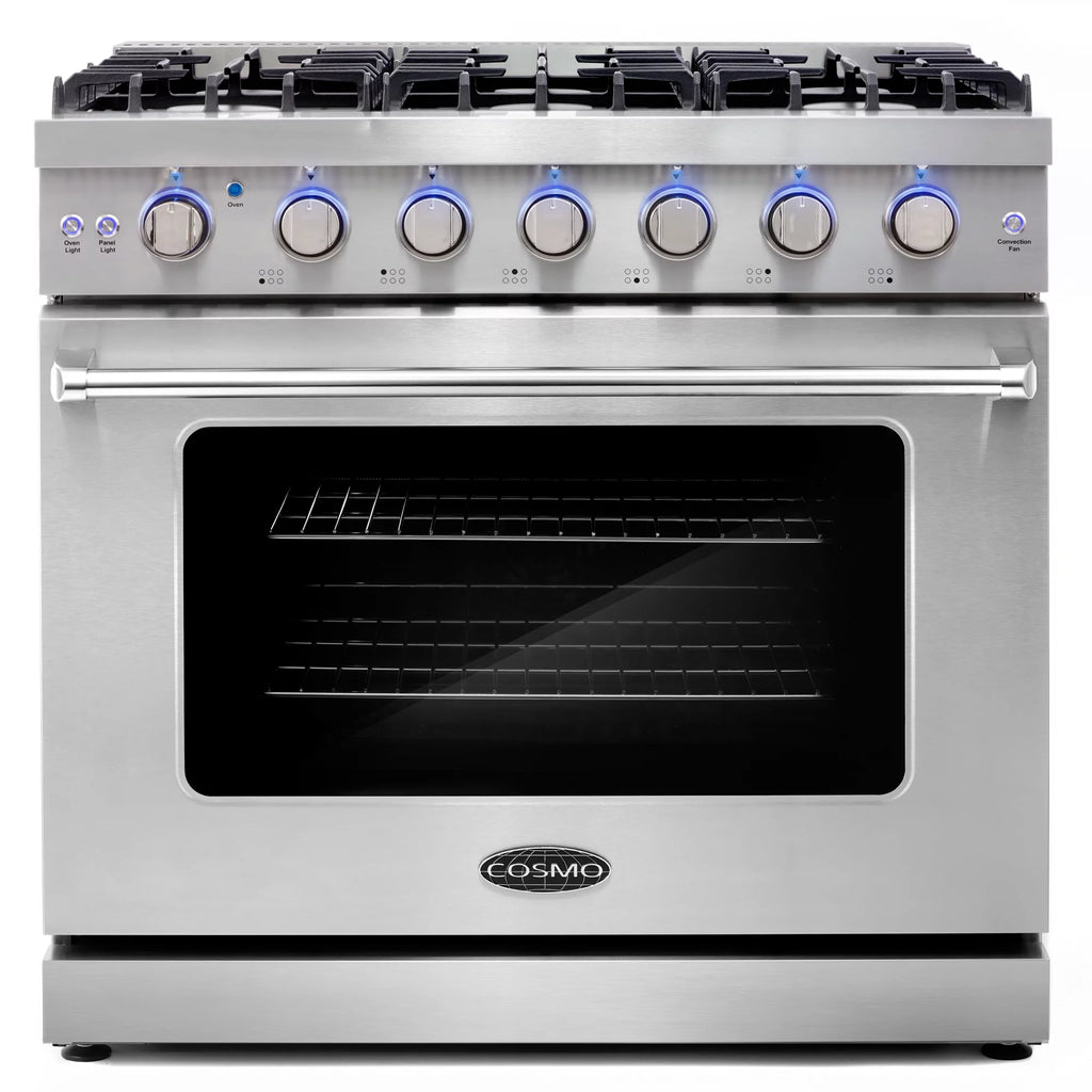 2 Piece Kitchen Appliance Package with 36" Freestanding Gas Range & 36" Island Range Hood N923261