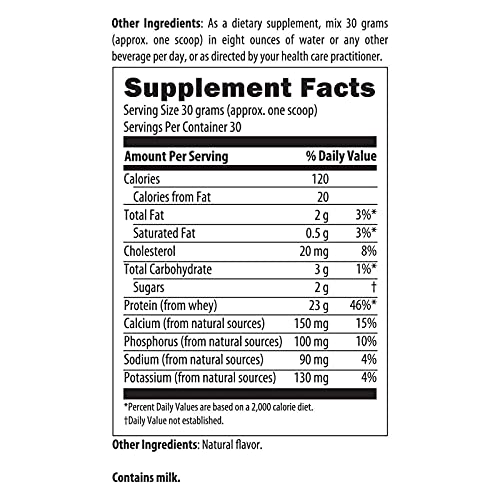 Vanilla Grass Fed Whey Protein Powder Supplement, 22g Protein, 30 Servings L590409