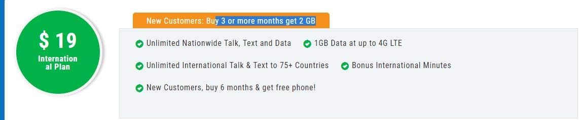 $19 Plan Sim Card Include 3 Month Service N374