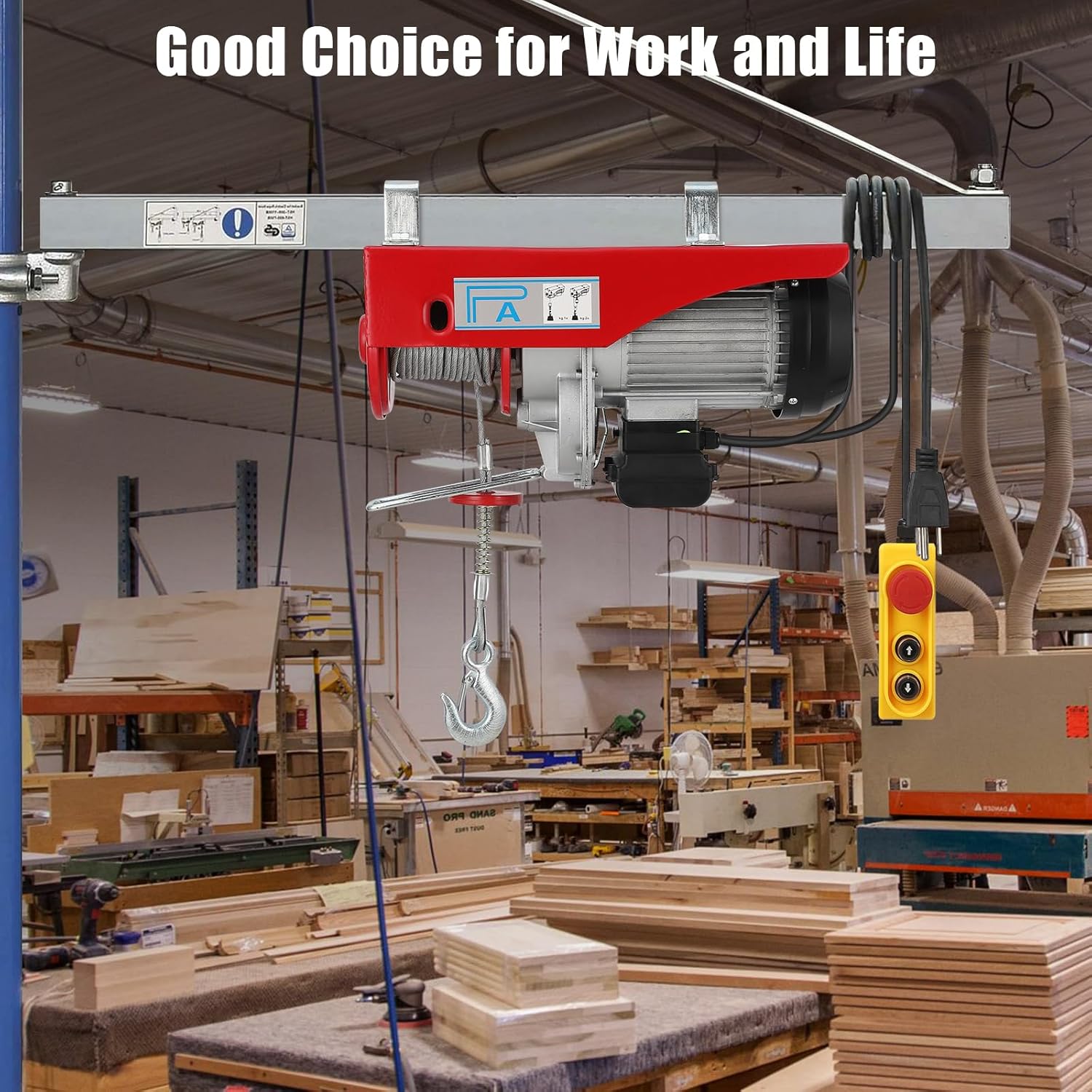 Electric Hoist 1760lbs 39FT Single Cable Lifting Height Steel Wire Winch W27186