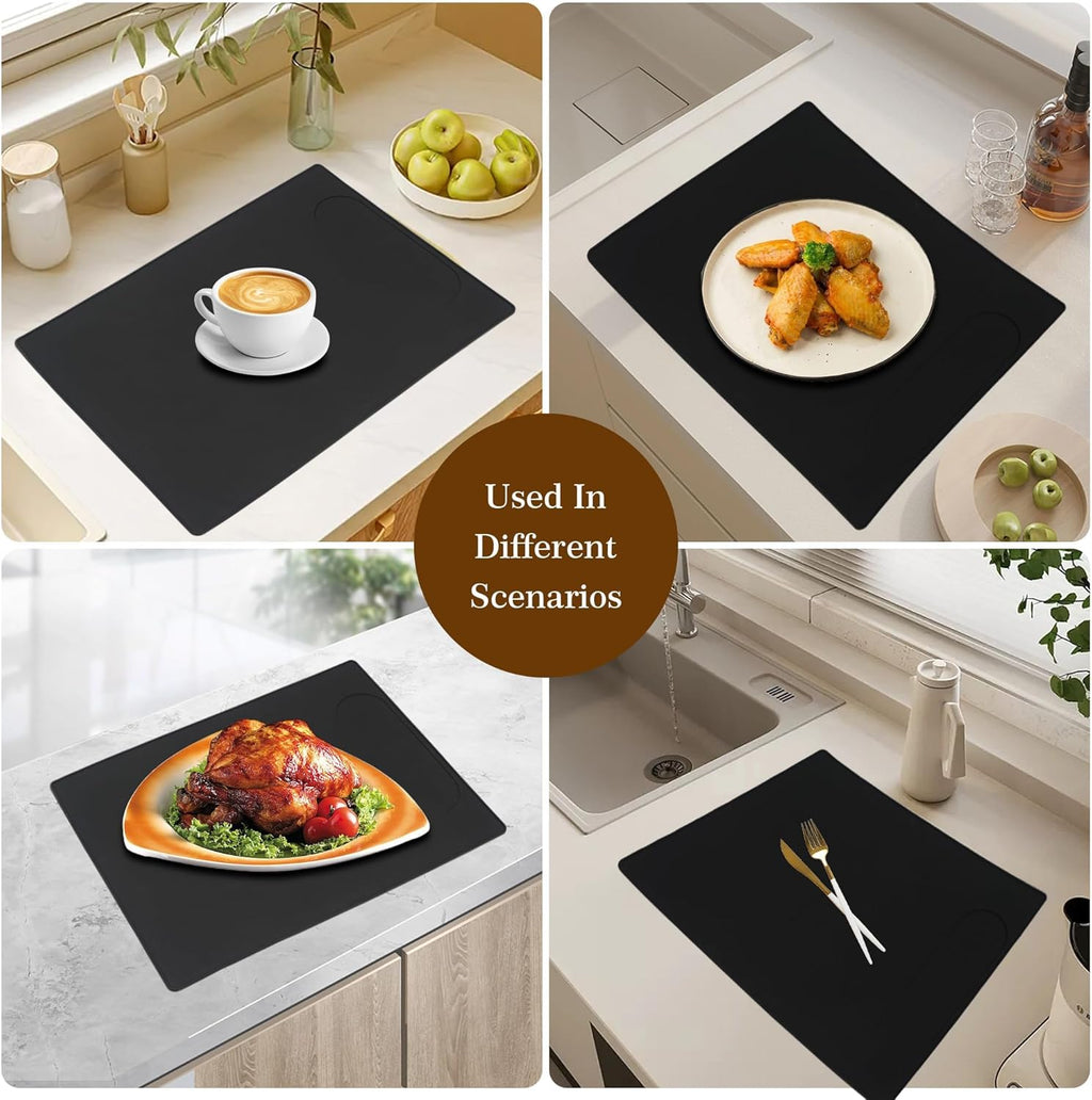Black Silicone Rubber Mat, 18.9” x 13.8” Y244
