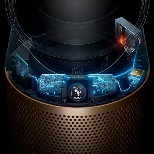 White/Gold Large Air Purifier and Fan U1893