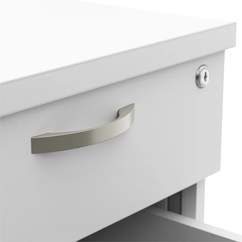 Pure White Engineered Wood Cubicle Storage Set N9421