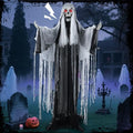 5 FT Witch Animatronic Halloween Decorations with Sound Activation and Glowing Red Eyes Y116977