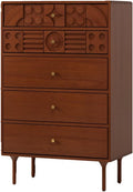 5 Drawer Wood Dresser with Gold Handles A606772