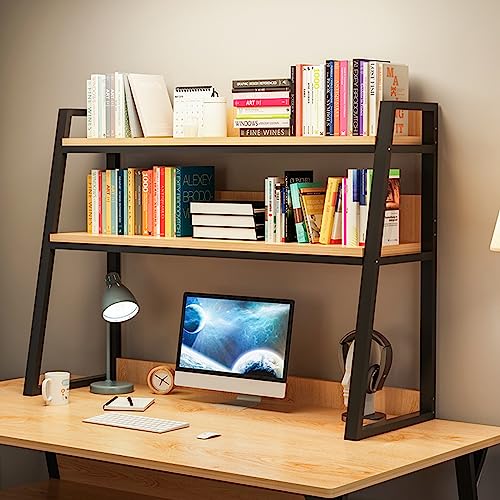 3-Tier Metal Wood Desk Bookshelf H189