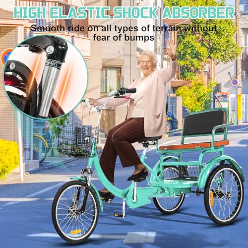 Adult Tricycle, 20 Inch 3-Wheel Bike with Seat and Baskets N6037