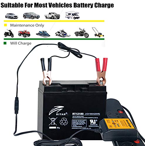 12V 2A Automatic Trickle Battery Charger Smart Battery Maintainer I299253