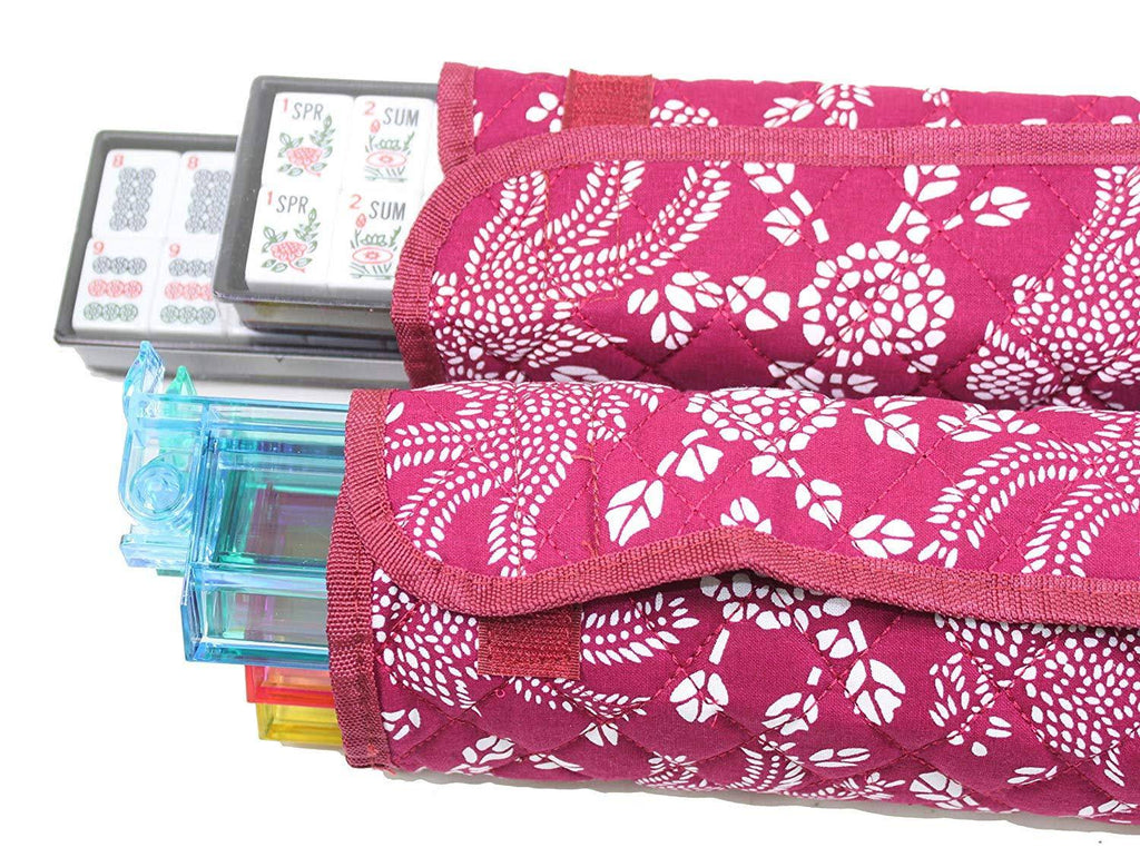 Violet Red 166 Tiles American Mahjong Set with Soft Bag B49490