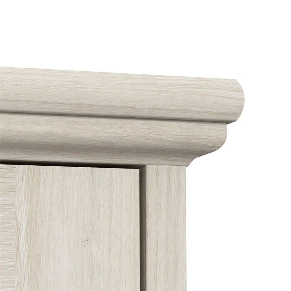 Linen White Oak Curio Cabinet with Glass Doors C3972