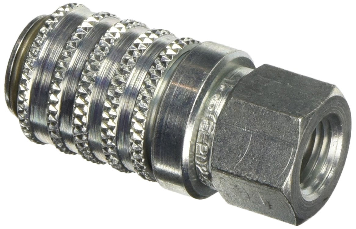 Steel Test Port Quick Coupler with Female Pipe Thread, 1/8" Body Size, 1/8"-27 NPTF Thread Size, 1.67" Length Pack of 2 I232
