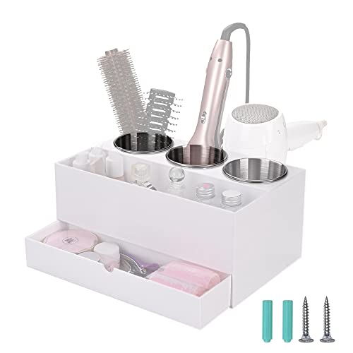 6-Hole Tabletop Blow Dryer & Hair Iron Holder Salon Appliance Stand with 3 Outlets Hair Tool Organizer (2 Pack) B364