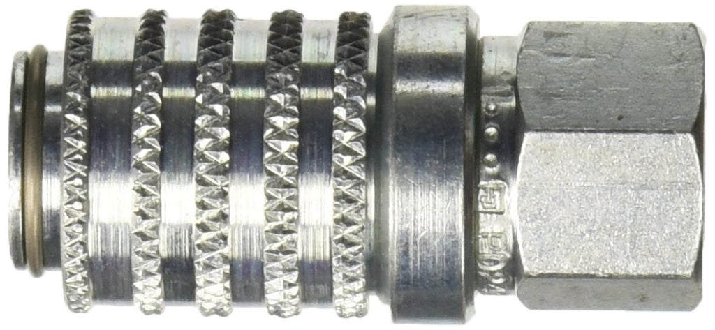 Steel Test Port Quick Coupler with Female Pipe Thread, 1/8" Body Size, 1/8"-27 NPTF Thread Size, 1.67" Length Pack of 2 I232