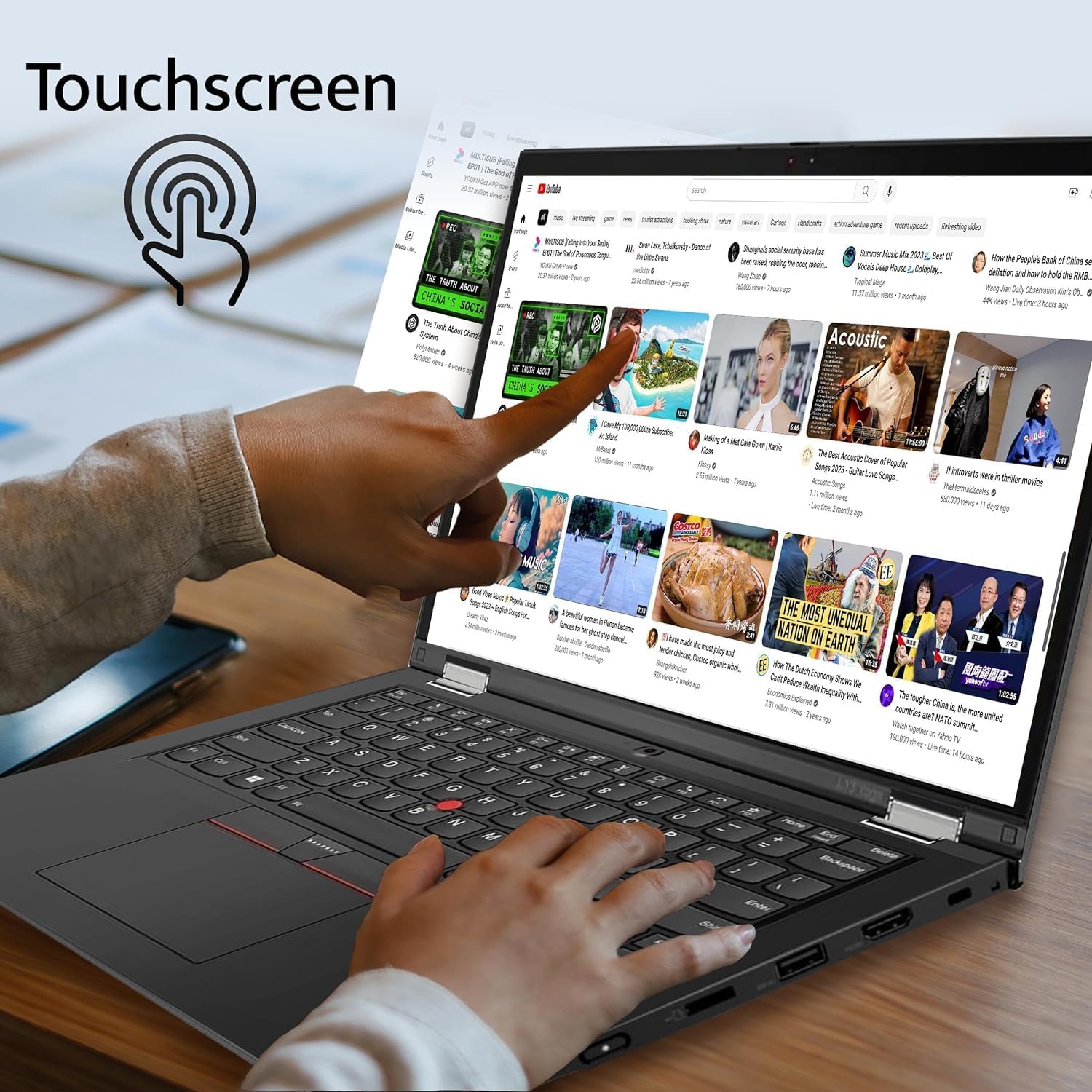 13.3" FHD Touchscreen 2-in-1 Laptop with 11th Gen Intel Core i7, 16GB RAM, 1TB SSD, Windows 11 Pro, Black Q8916