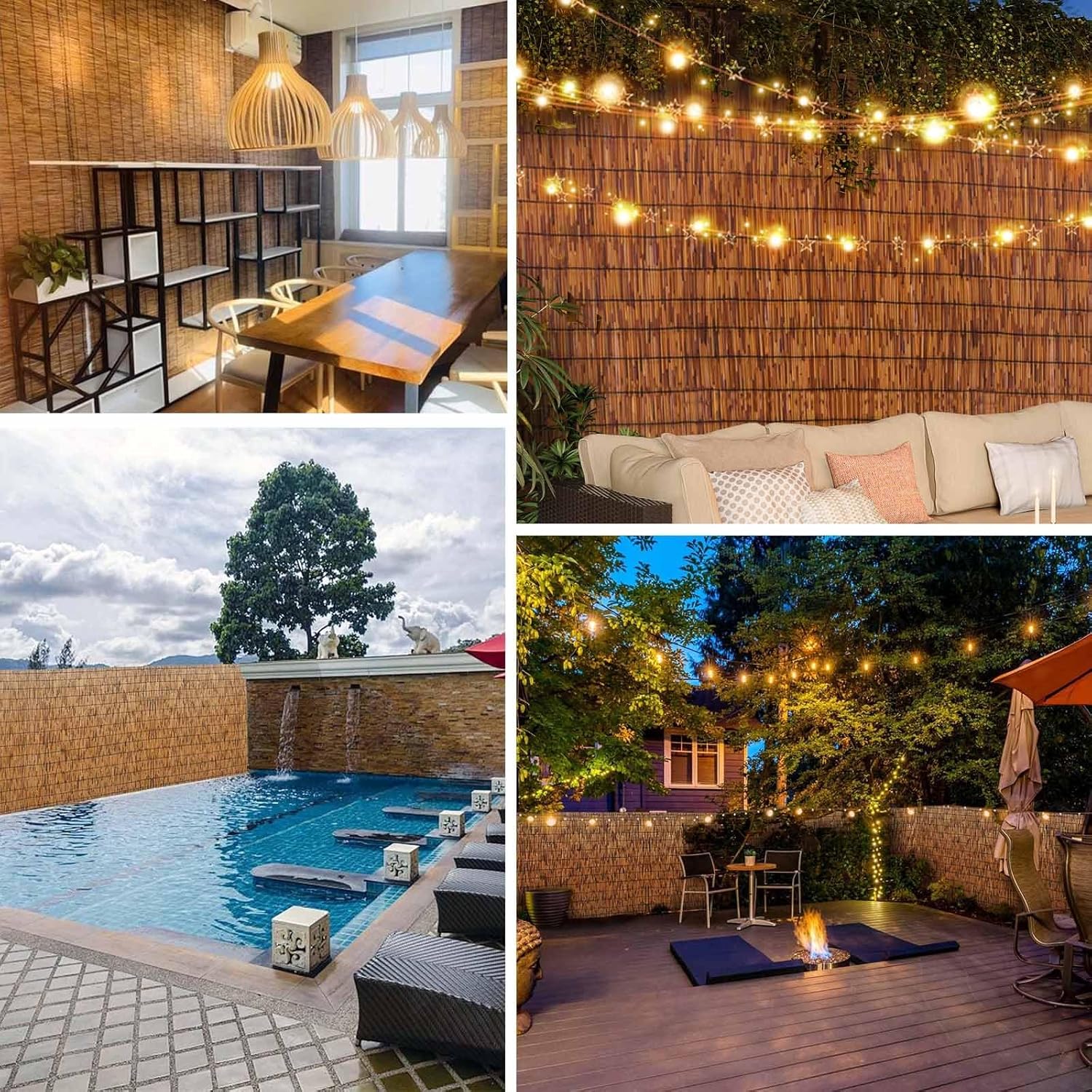 Natural Bamboo Privacy Screen Fence 2.3x15ft G13449