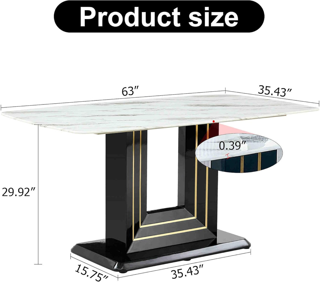 7-Piece Dining Table Set with 6 Soft Chairs K29298