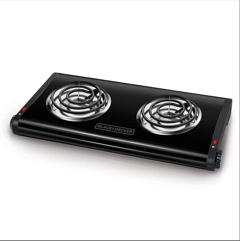 Black Double Burner Portable Buffet Range Z60264